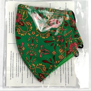 Tory Burch Designer Face Mask- Green Floral